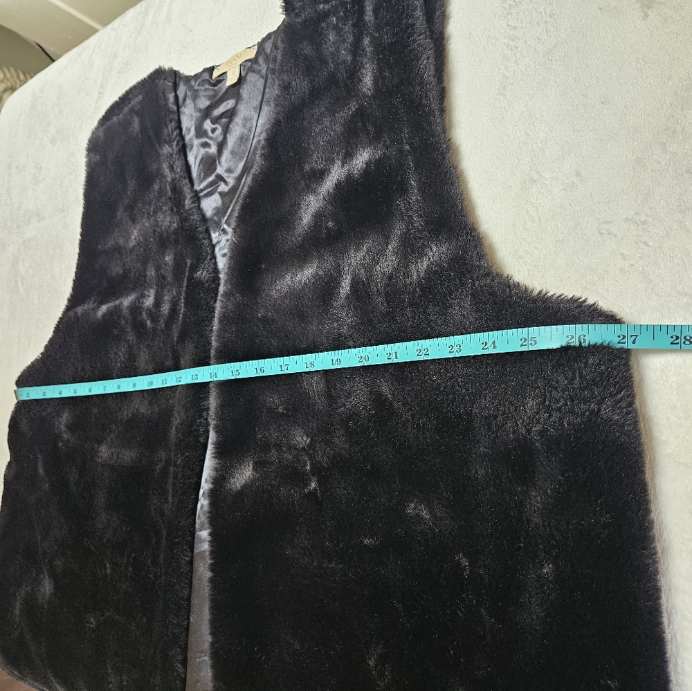 Haani Faux Fur Vest Black Women's 3X Satin Lined - Picture 6 of 11